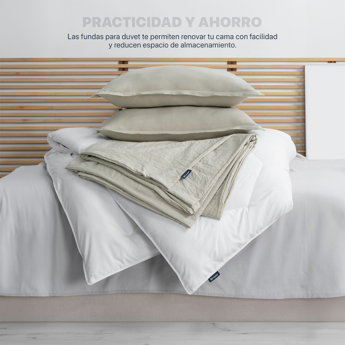 Foto 3 pulgar | Funda de Duvet Sin Relleno + Fundas de Almohada Esquimal Matrimonial Xl Beige Tipo Lino