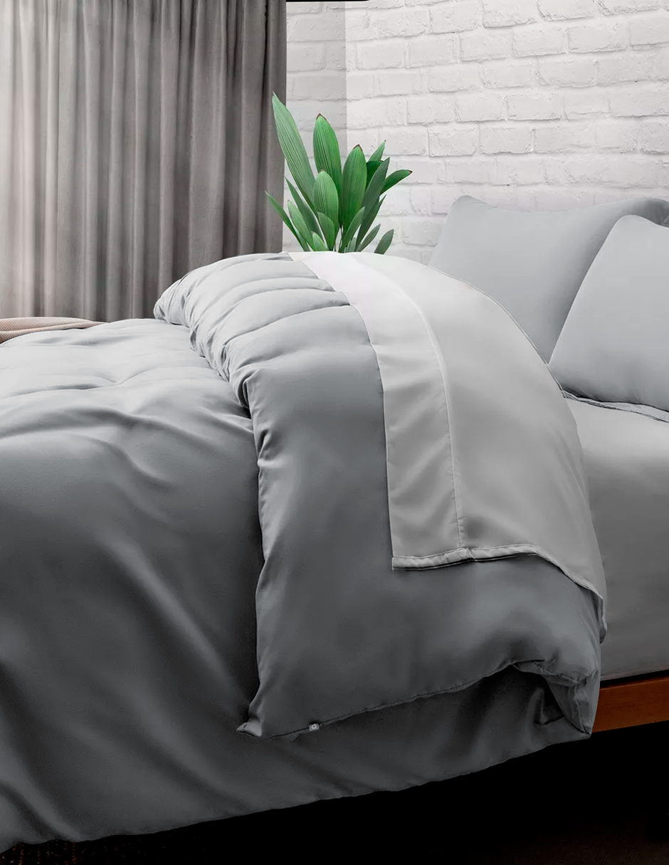 Foto 5 pulgar | Juego de Funda Bluelander Duvet Para Edredon Matrimonial Gris