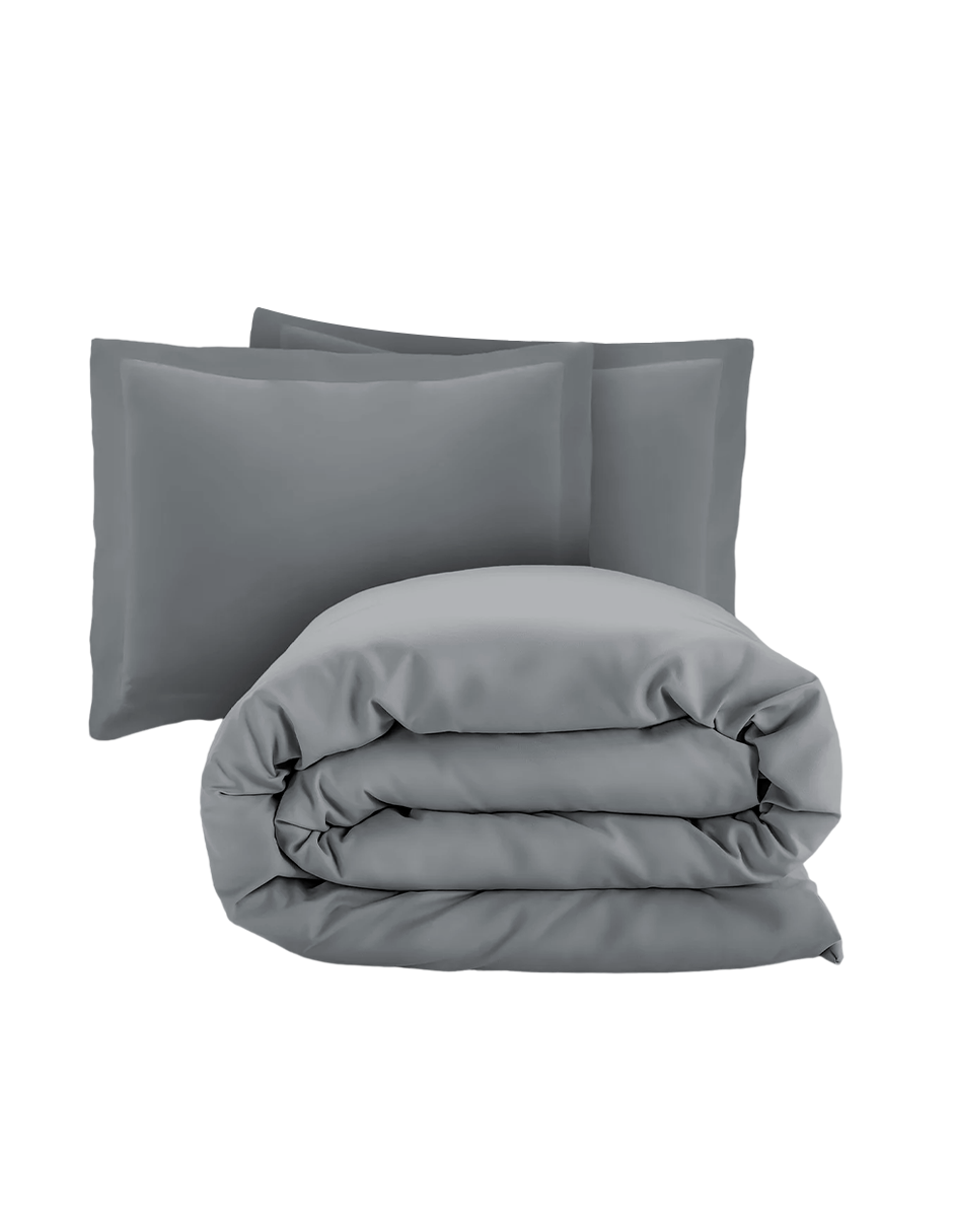 Foto 2 pulgar | Juego de Funda Bluelander Duvet para Edredon Individual Gris