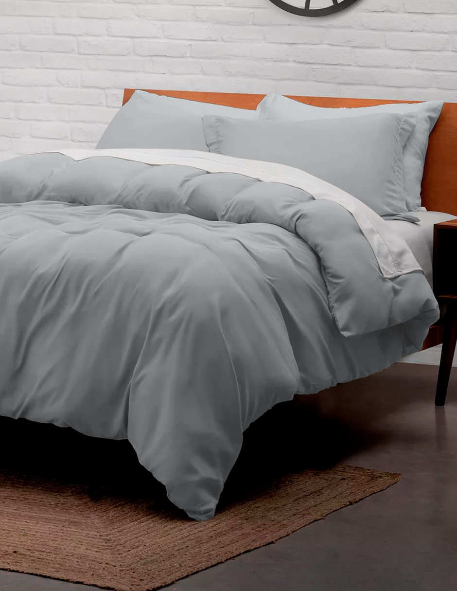 Foto 3 | Juego de Funda Bluelander Duvet para Edredon Individual Gris