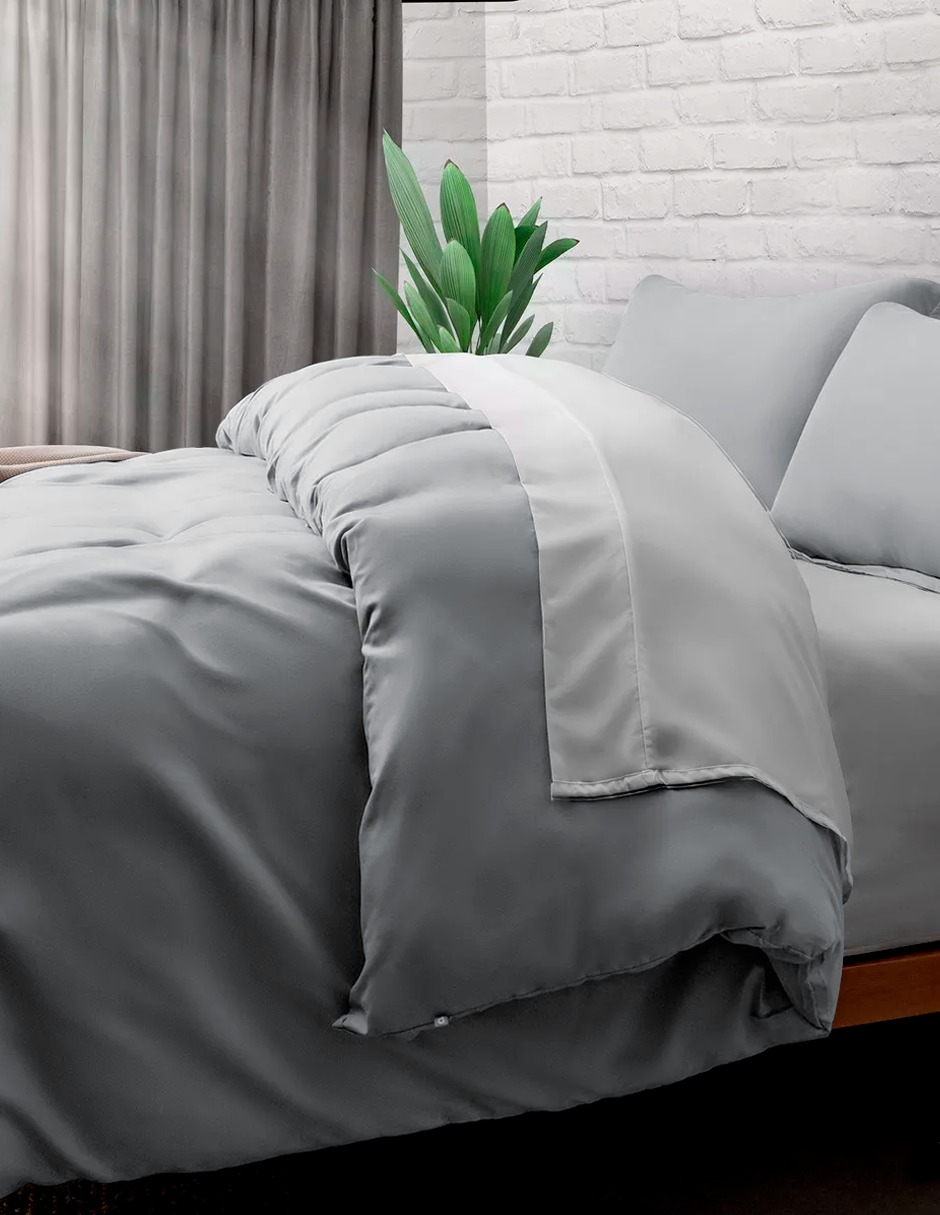 Foto 5 pulgar | Juego de Funda Bluelander Duvet para Edredon Individual Gris