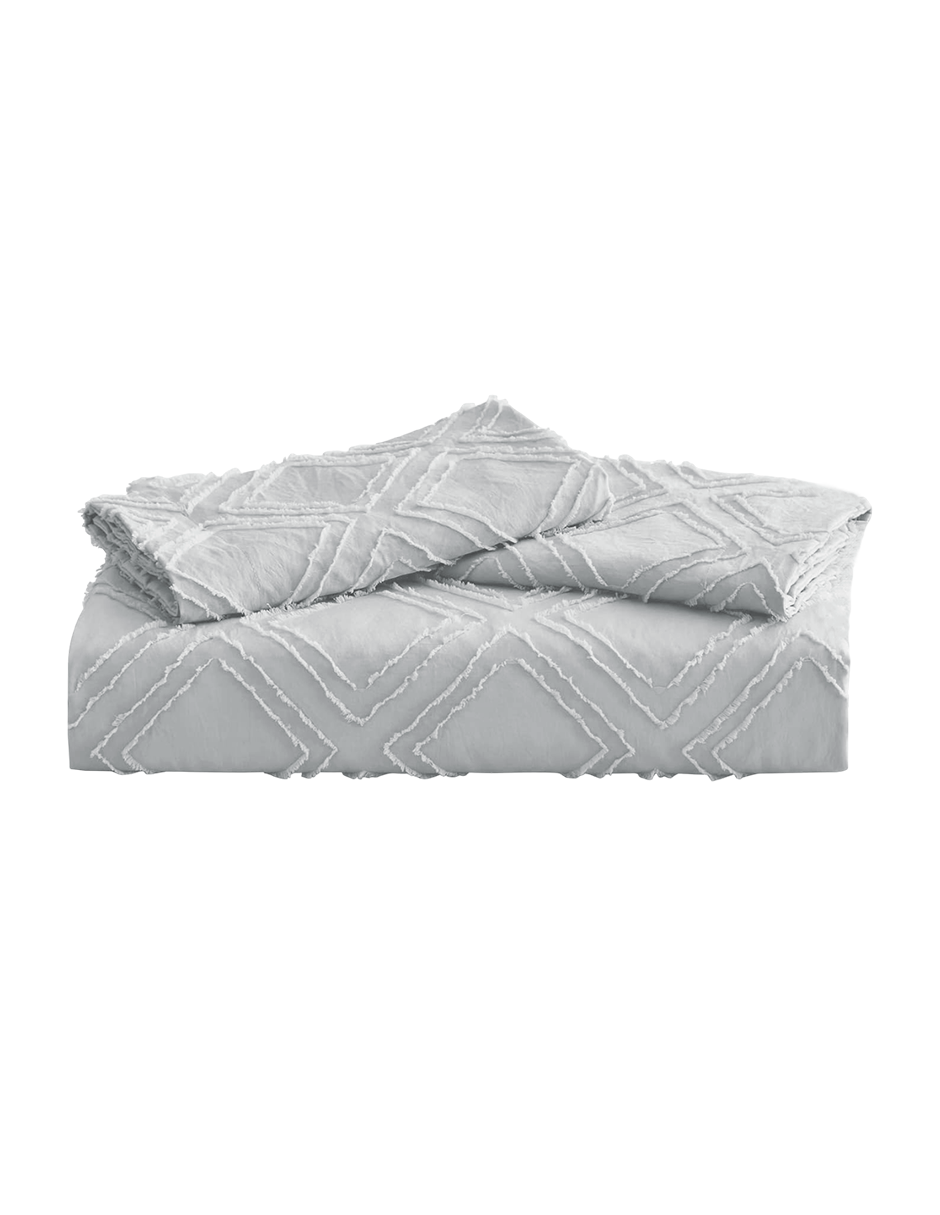 Foto 2 pulgar | Juego De Funda Duvet Para Edredon Matrimonial Rombos Gris Bluelander