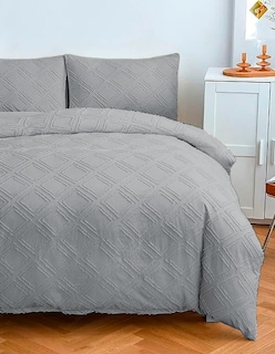 Foto 2 | Juego De Funda Duvet Para Edredon Matrimonial Rombos Gris Bluelander