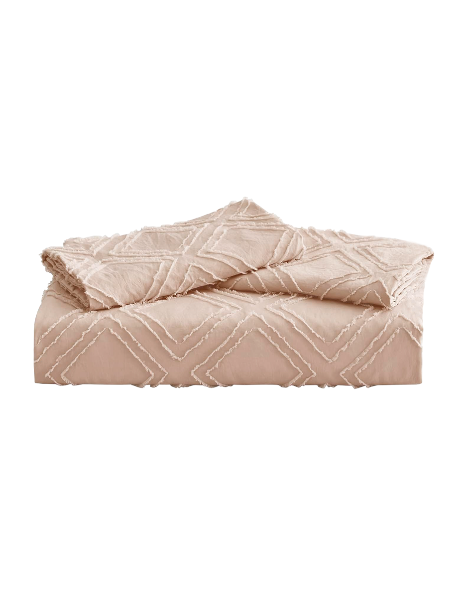 Foto 2 pulgar | Juego De Funda Duvet Para Edredon Matrimonial Rombos Beige Bluelander