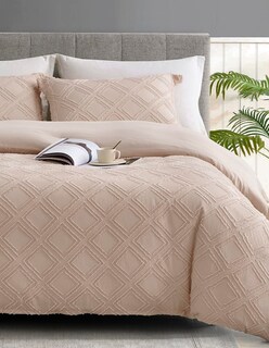 Foto 4 | Juego De Funda Duvet Para Edredon Queen Rombos Beige Bluelander