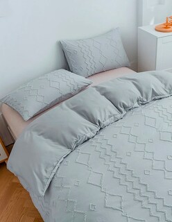 Foto 3 | Juego De Funda Duvet Para Edredon Matrimonial Gris Lineas Bluelander