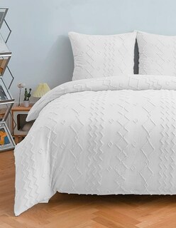 Foto 2 | Juego De Funda Duvet Para Edredon Matrimonial Blanco Lineas Bluelander