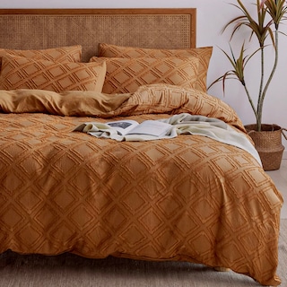 Foto 2 | Funda De Edredón Jellymoni King Rust, Juego De Ropa De Cama Con Mechones De Microfibra - Venta Internacional.