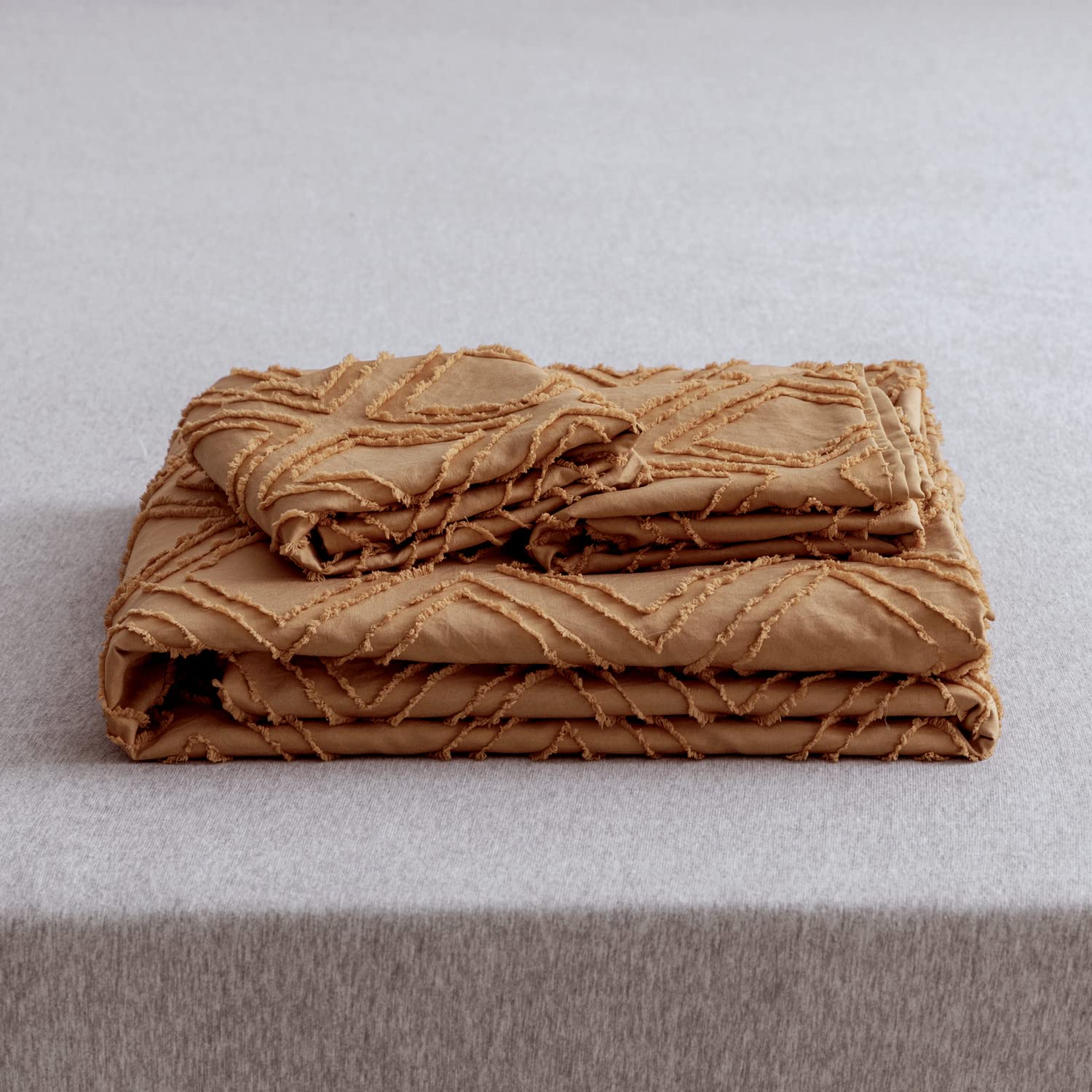 Foto 7 | Funda De Edredón Jellymoni King Rust, Juego De Ropa De Cama Con Mechones De Microfibra - Venta Internacional.