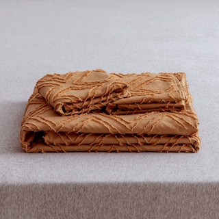 Foto 7 | Funda De Edredón Jellymoni King Rust, Juego De Ropa De Cama Con Mechones De Microfibra - Venta Internacional.