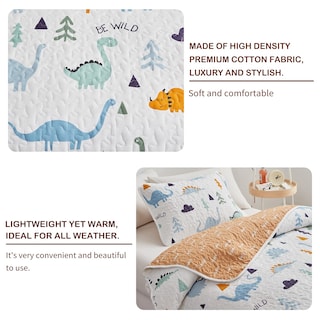 Foto 4 | Juego De Colcha Joyreap Con Diseño De Dinosaurio, Reversible, 100% Algodón, Doble - Venta Internacional.