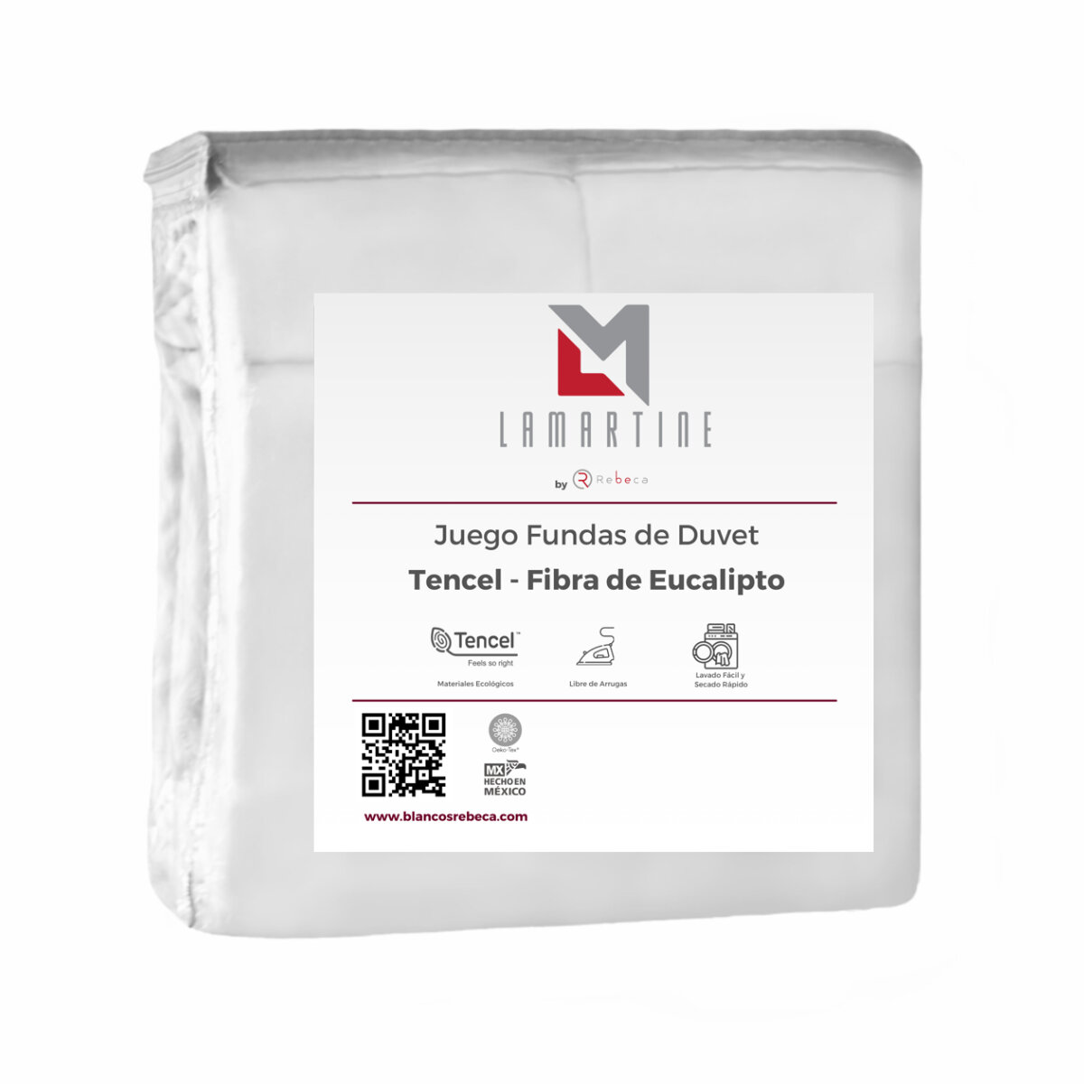 Juego De Fundas De Duvet Tencel -rebeca -blanco -individual