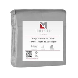 Foto 1 | Juego De Fundas De Duvet Tencel -rebeca -gris -mat/qs