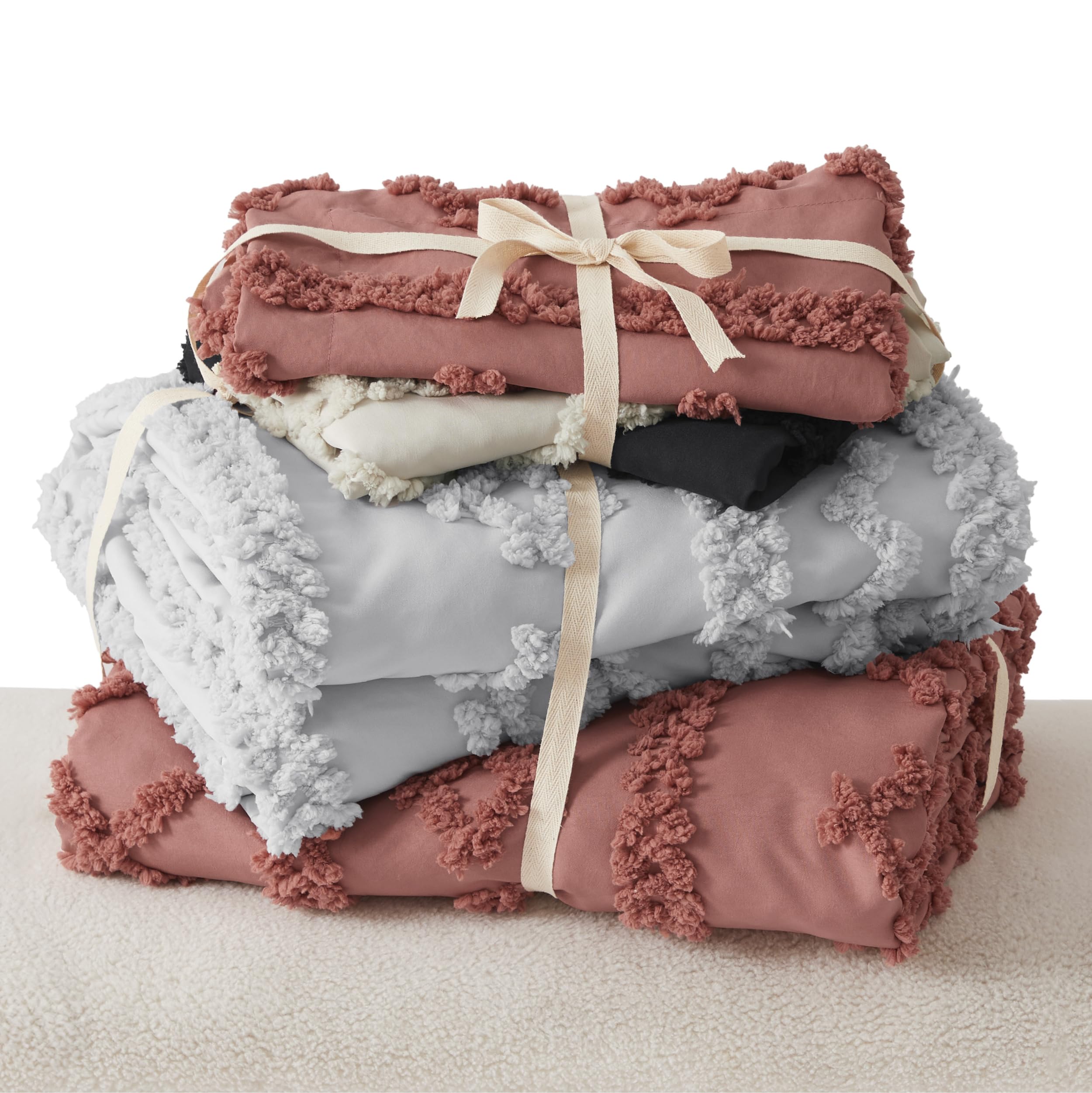 Foto 7 | Juego de Fundas de Edredón Bedsure Boho Queen Size Gris Claro 3 Piezas - Venta Internacional
