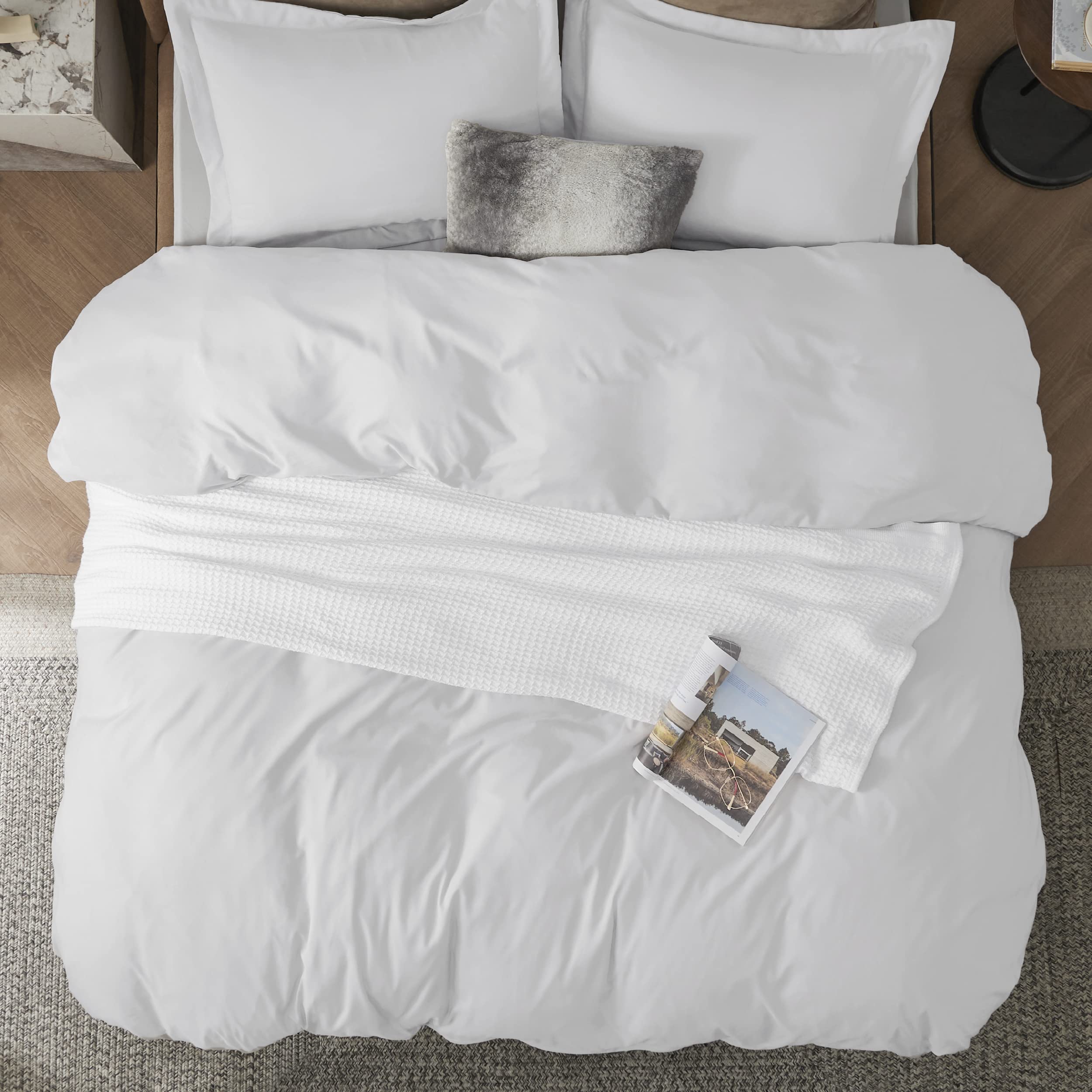 Foto 6 | Funda de Edredón Queen Size Doble Cepillada Blanco Brillante - Venta Internacional