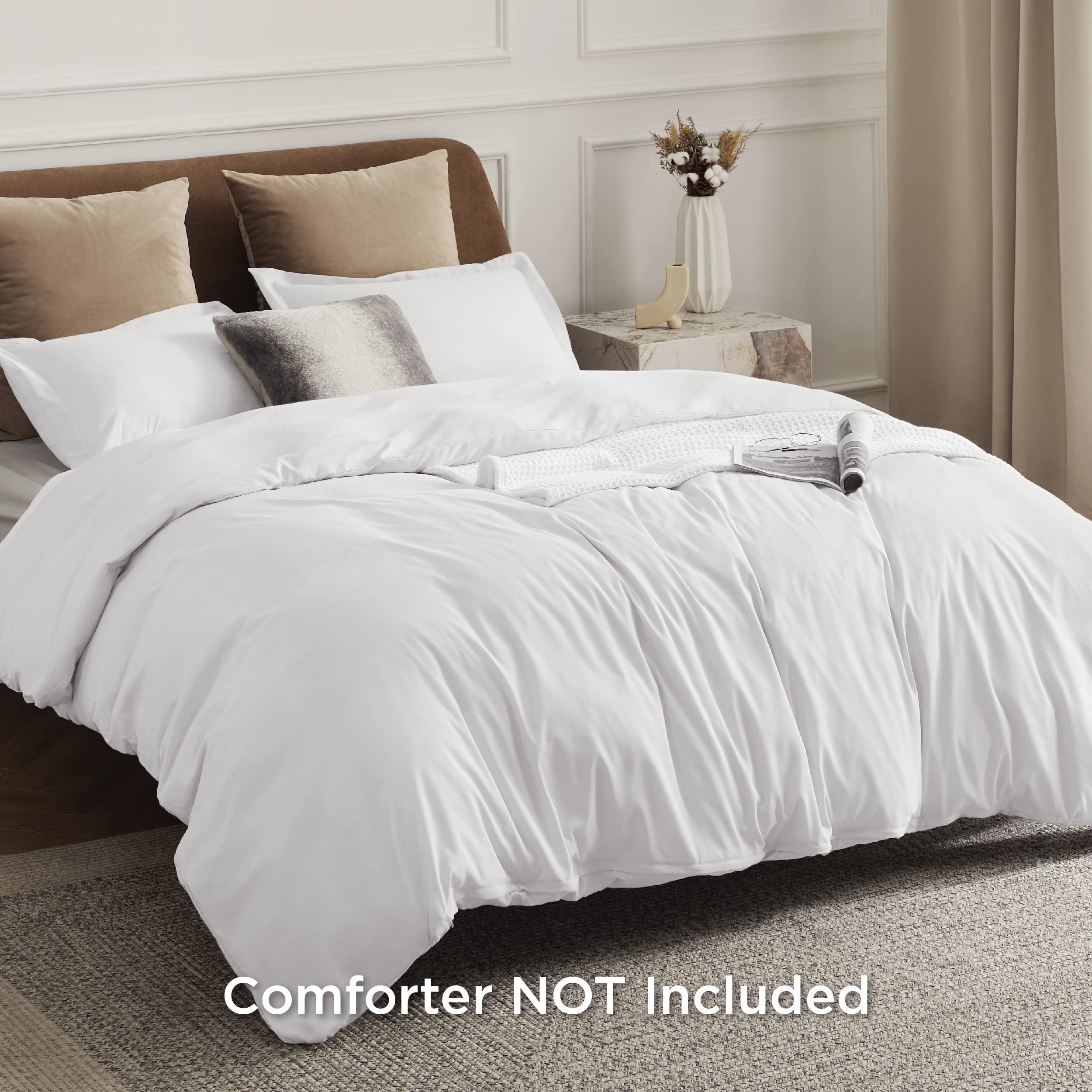 Foto 4 pulgar | Funda de Edredón Bedsure Queen Size Poliéster Blanco - Venta Internacional