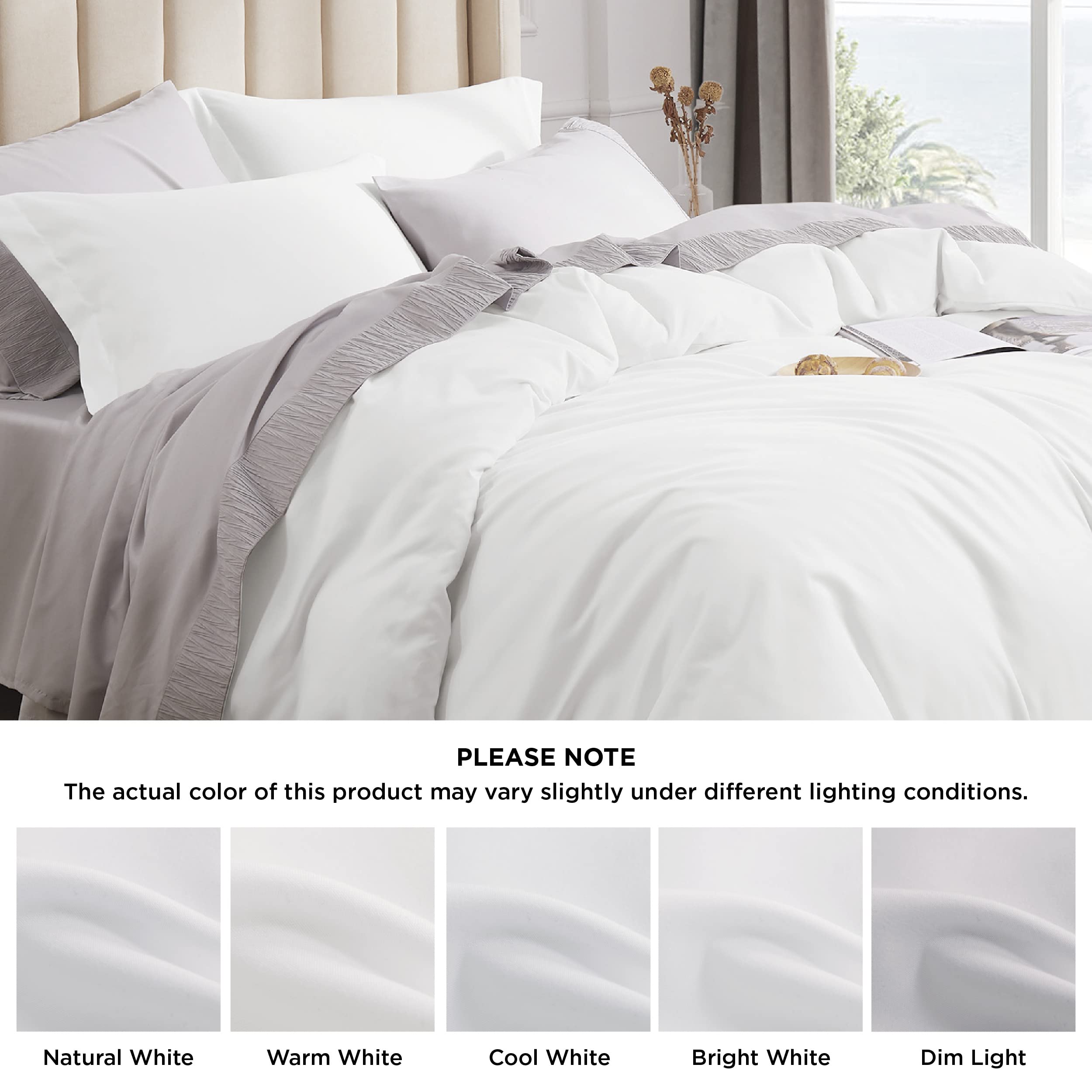 Foto 8 pulgar | Funda de Edredón Bedsure Queen Size Poliéster Blanco - Venta Internacional