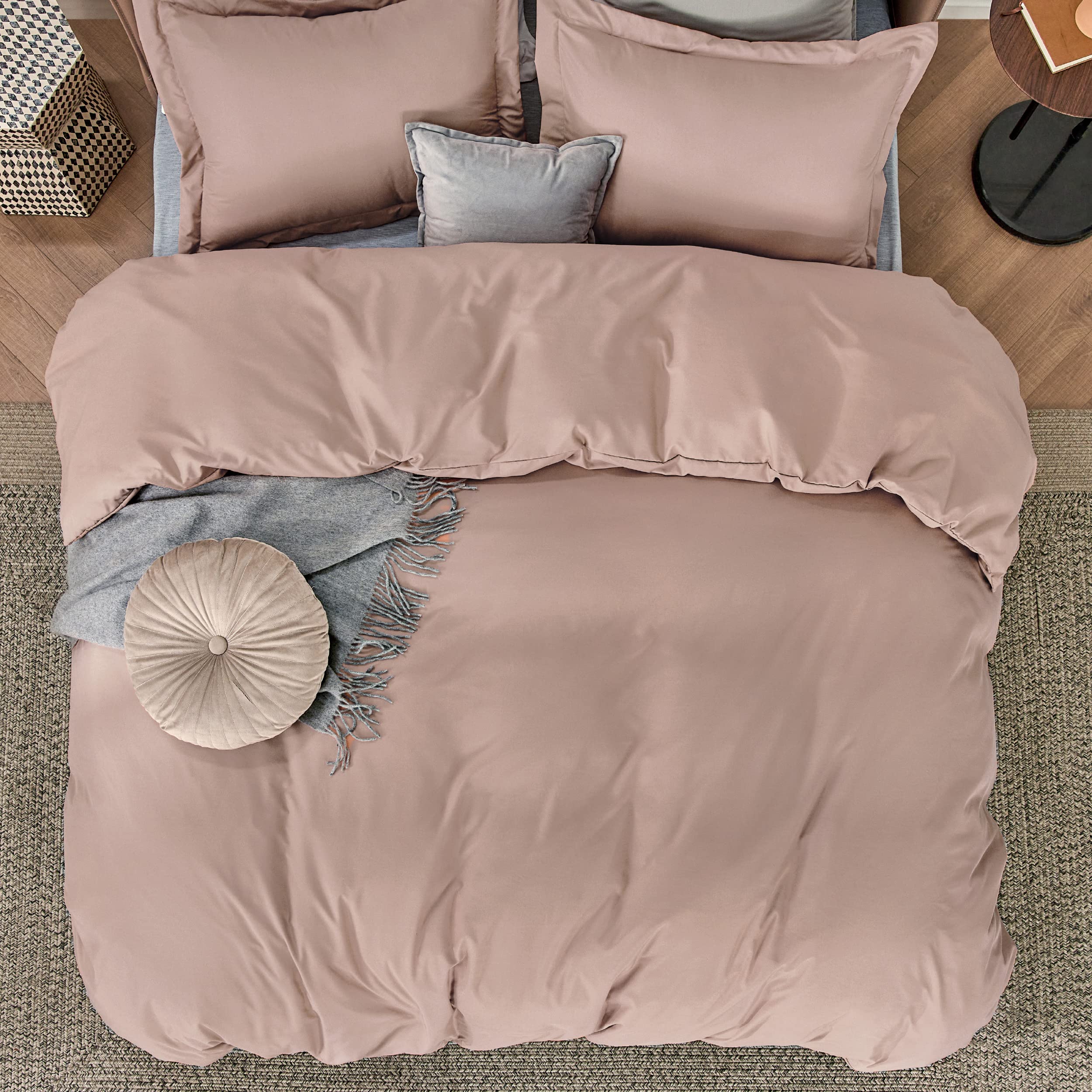Foto 5 pulgar | Funda de Edredón King Size Suave Rosa Polvoriento - Venta Internacional