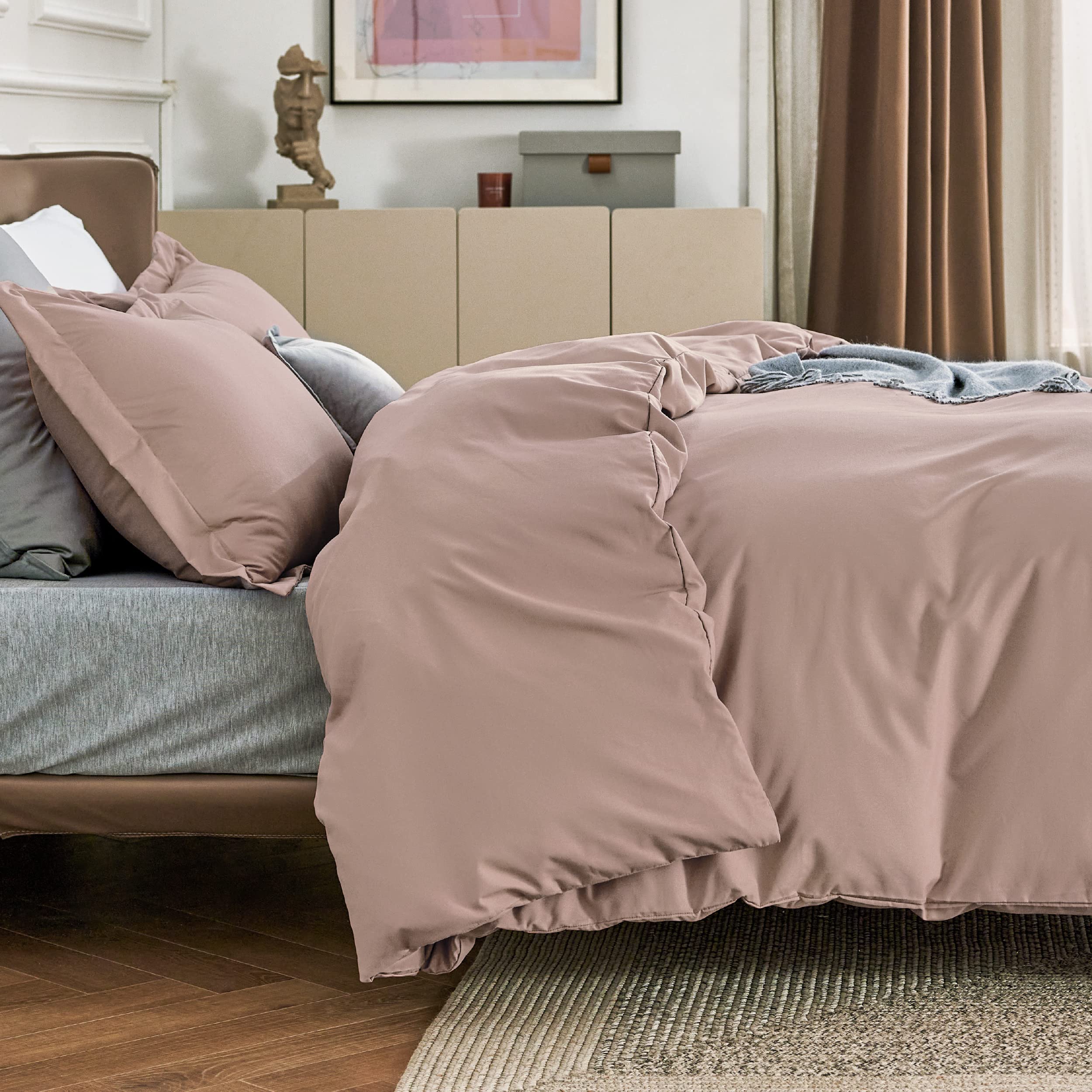 Foto 6 pulgar | Funda de Edredón King Size Suave Rosa Polvoriento - Venta Internacional