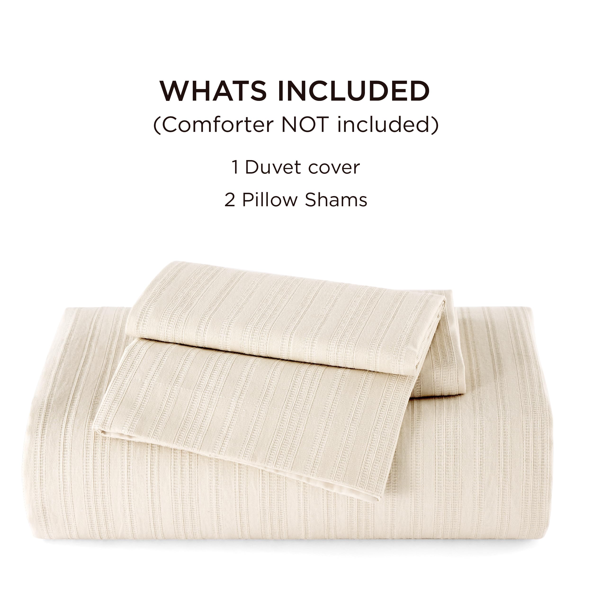 Foto 7 pulgar | Funda de Edredón de Algodón King Size Beige + 2 Fundas - Venta Internacional