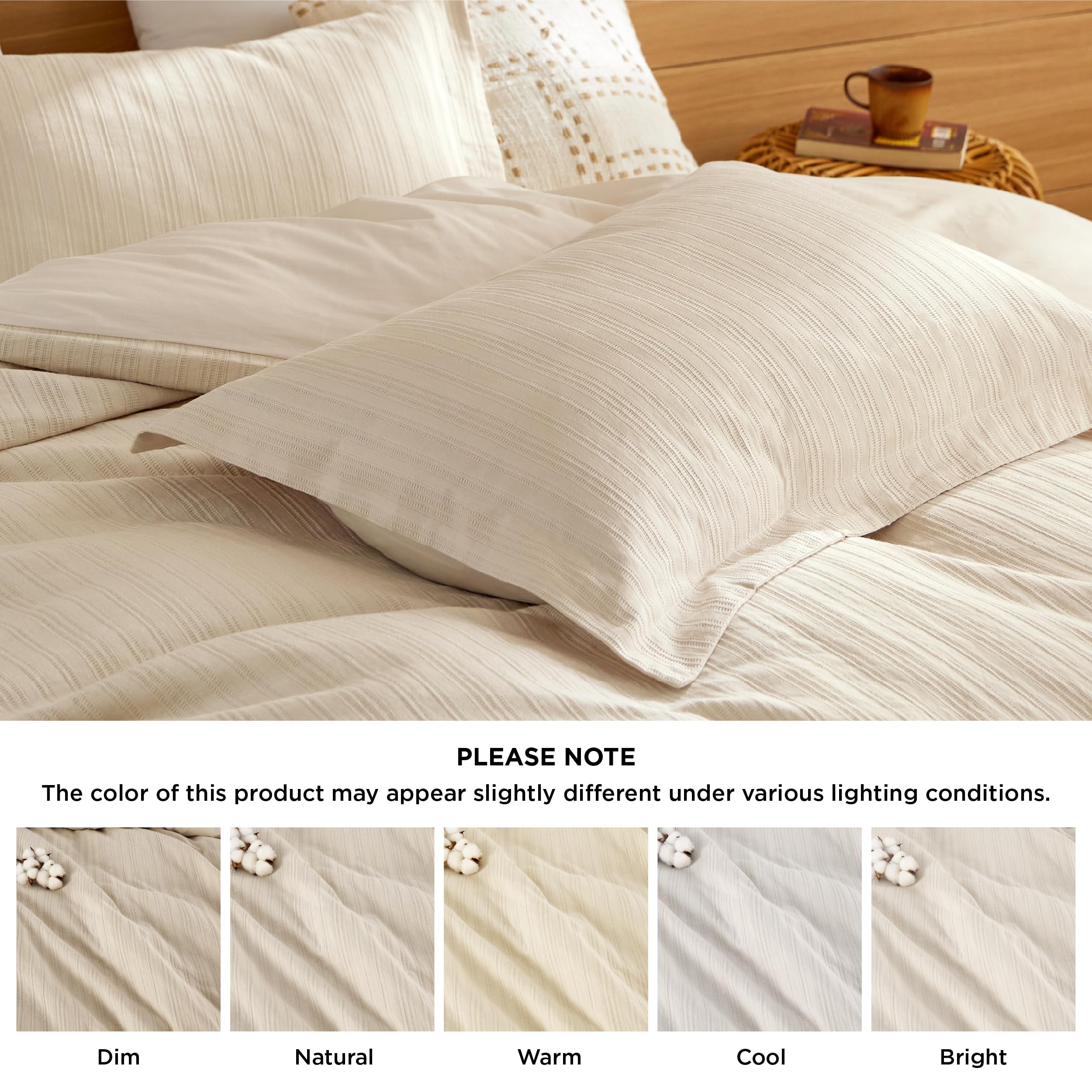 Foto 8 pulgar | Funda de Edredón de Algodón King Size Beige + 2 Fundas - Venta Internacional