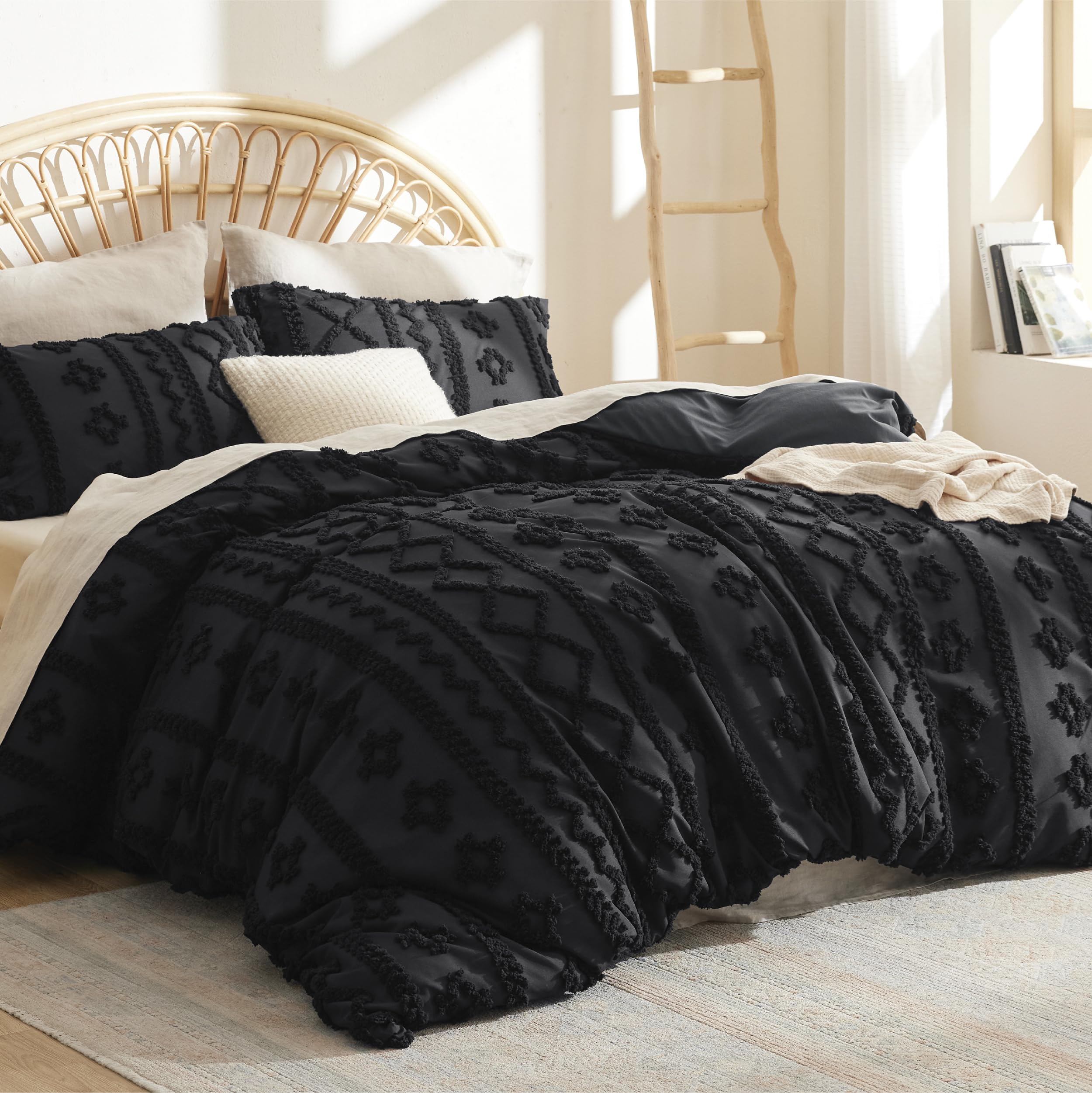 Foto 3 pulgar | Juego de Funda de Edredón Bedsure Boho Queen Size con Bordado Negro - Venta Internacional