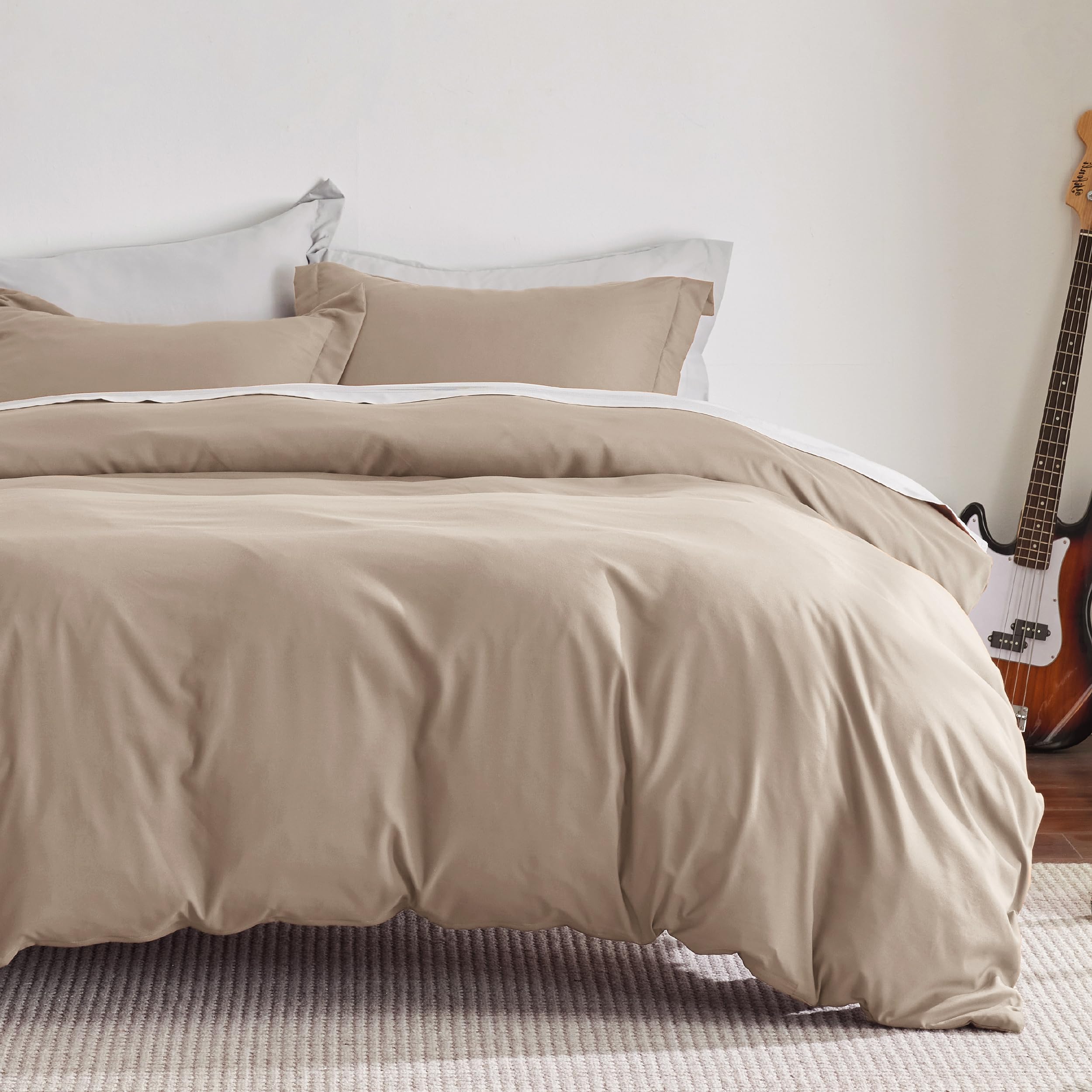 Foto 2 | Funda de Edredón King Size Suave Doble Cepillada Avellana - Venta Internacional