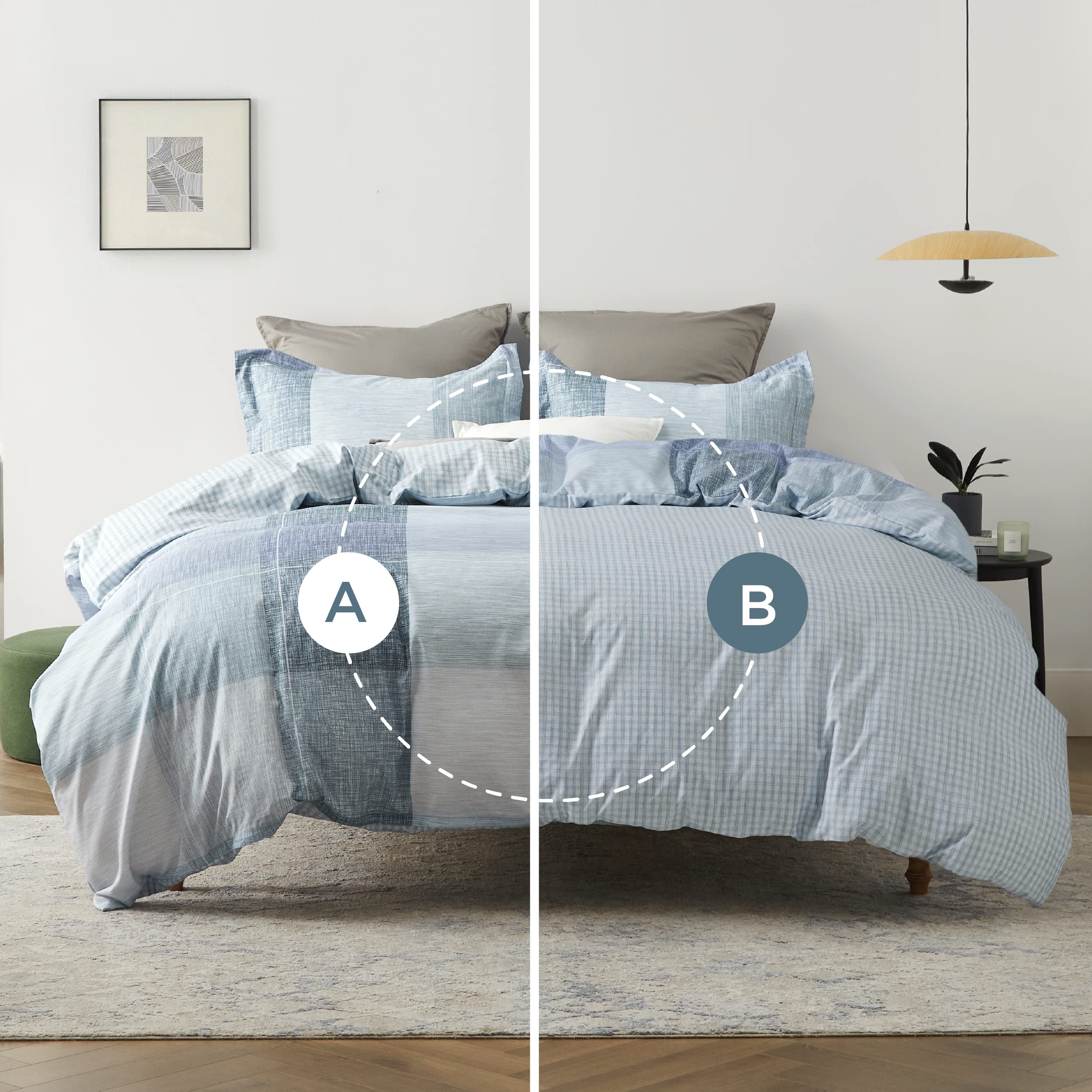 Foto 4 | Funda de Edredón Bedsure Reversible Buffalo Plaid Queen Azul - Venta Internacional