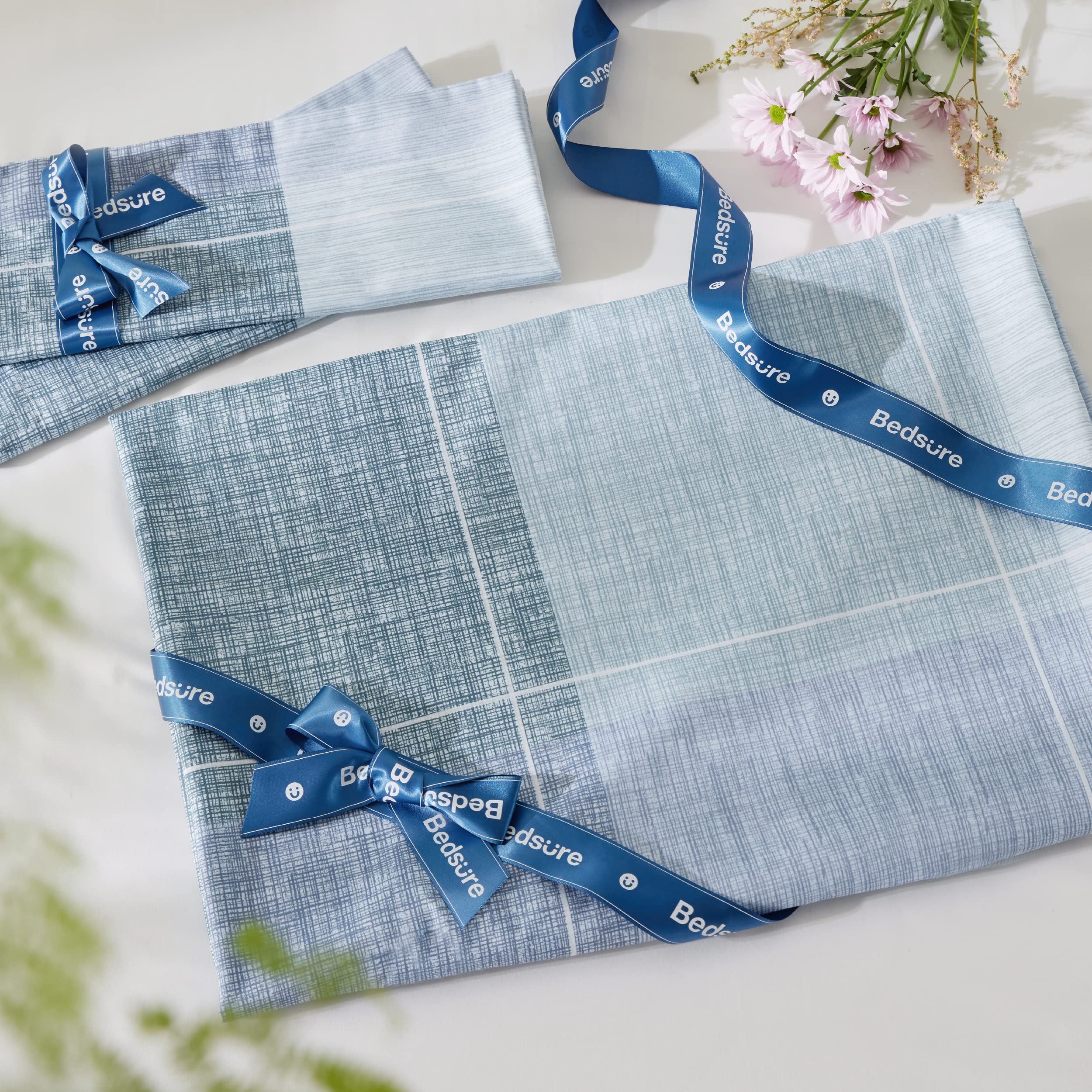 Foto 5 | Funda de Edredón Bedsure Reversible Buffalo Plaid Queen Azul - Venta Internacional