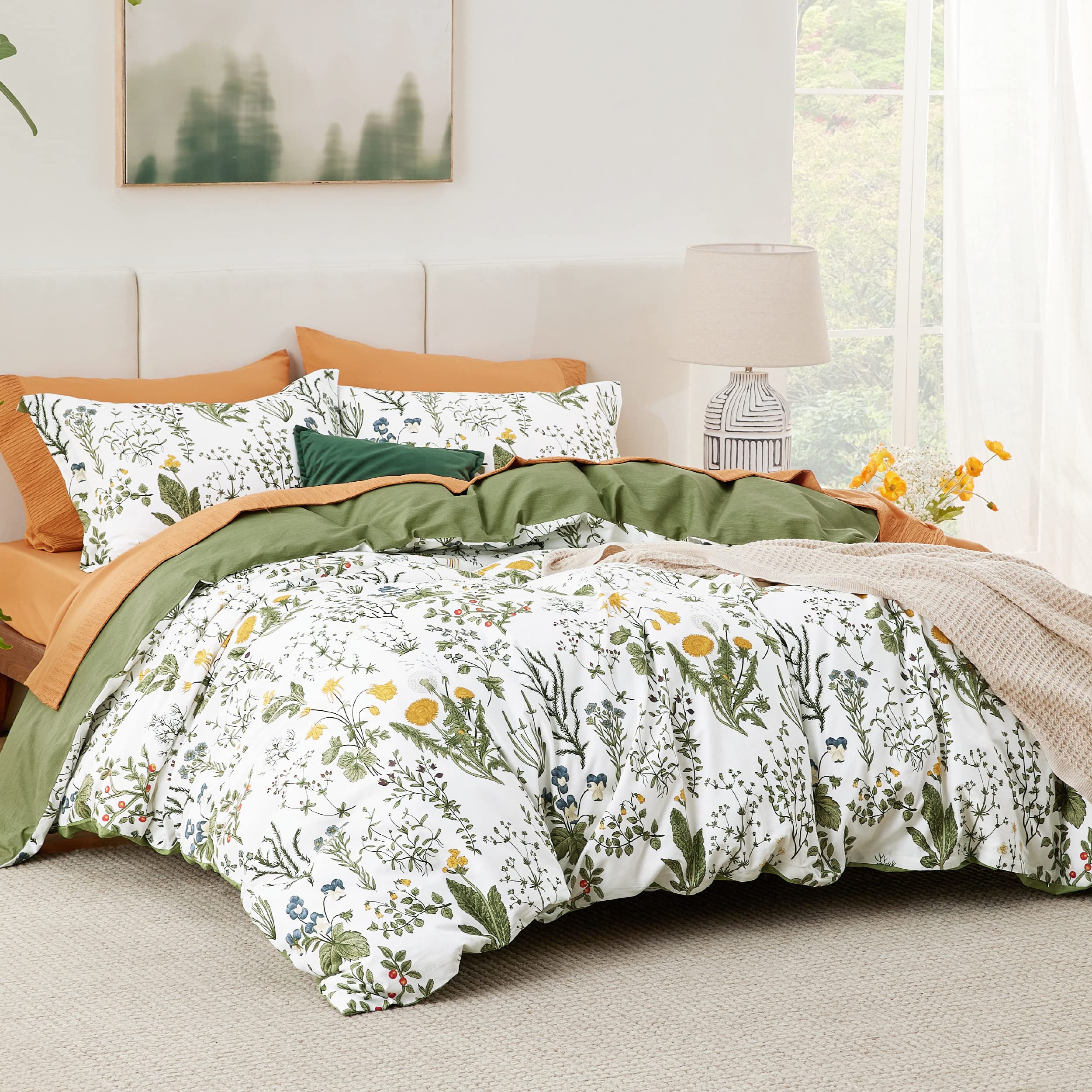 Foto 2 | Funda de Edredón Bedsure King Algodón Reversible con Estampado Floral - Venta Internacional