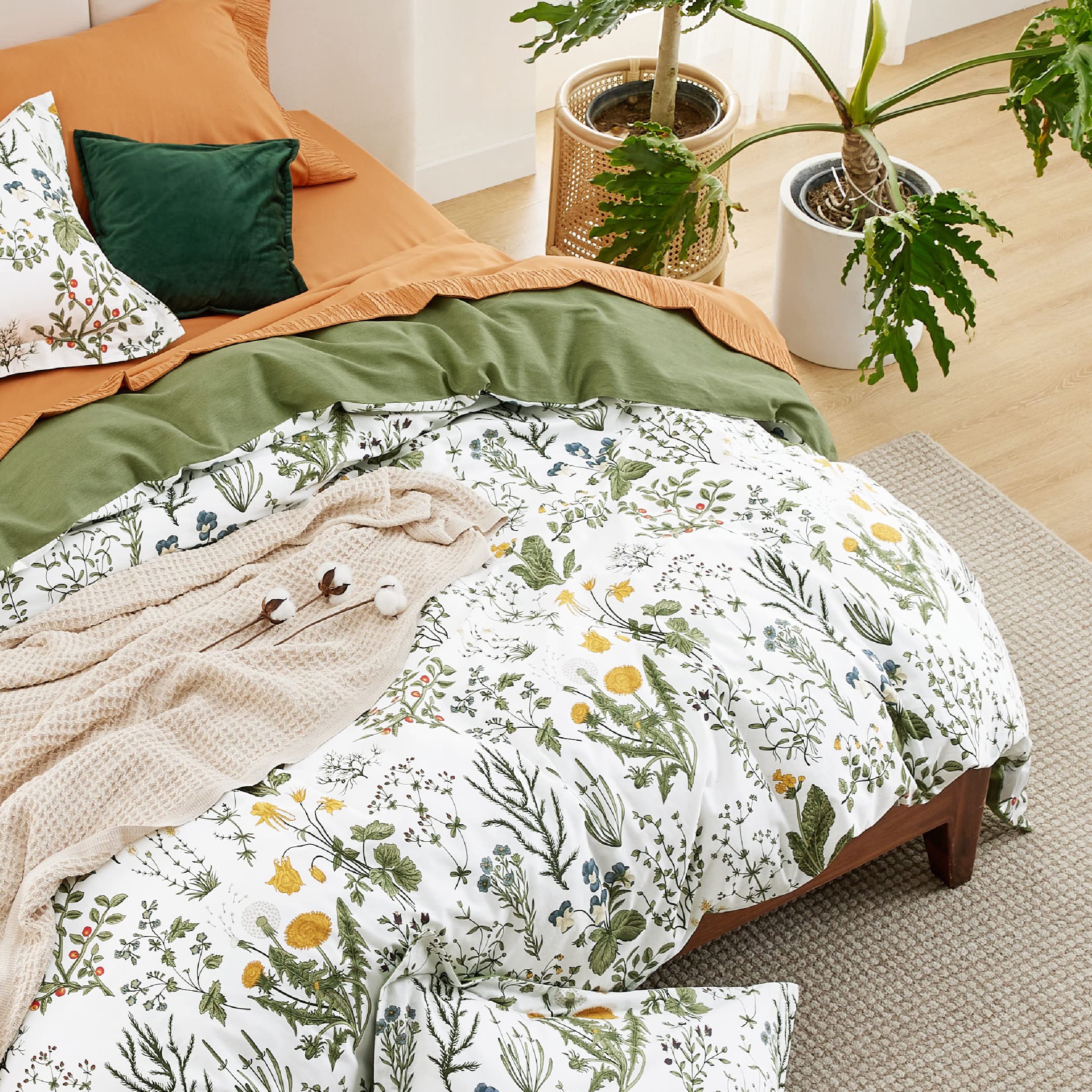 Foto 7 | Funda de Edredón Bedsure King Algodón Reversible con Estampado Floral - Venta Internacional