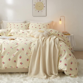 Foto 4 | Funda de Edredón Lifetb Cute Strawberry Twin Kids Algodón - Venta Internacional