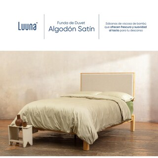 Foto 2 | Funda De Duvet De Algodón Satinado Luuna, Tratamiento Antimicrobiano, Fresco Y Durable, Individual