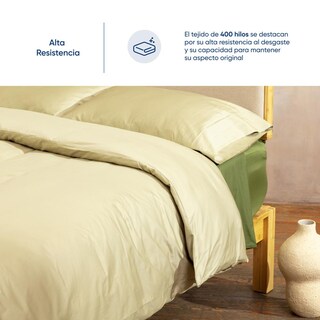 Foto 4 | Funda De Duvet De Algodón Satinado Luuna, Tratamiento Antimicrobiano, Fresco Y Durable, Individual