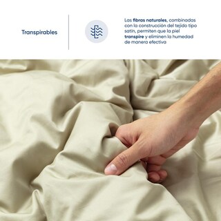 Foto 5 | Funda De Duvet De Algodón Satinado Luuna, Tratamiento Antimicrobiano, Fresco Y Durable, Individual