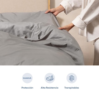 Foto 3 | Funda De Duvet De Algodón Satinado Luuna, Tratamiento Antimicrobiano, Fresco Y Durable, Matriqueen