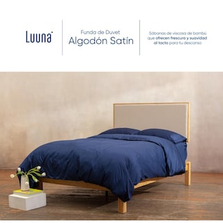 Foto 2 | Funda De Duvet De Algodón Satinado Luuna, Tratamiento Antimicrobiano, Fresco Y Durable, Individual