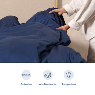 Foto 3 | Funda De Duvet De Algodón Satinado Luuna, Tratamiento Antimicrobiano, Fresco Y Durable, Individual