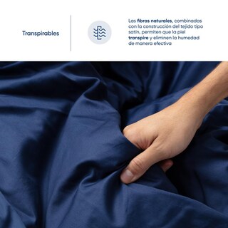 Foto 5 | Funda De Duvet De Algodón Satinado Luuna, Tratamiento Antimicrobiano, Fresco Y Durable, Individual