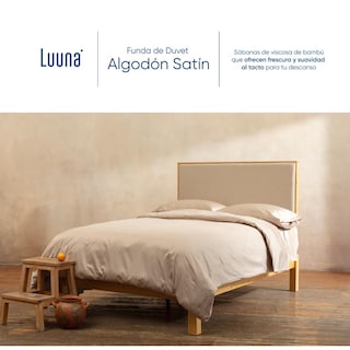 Foto 2 | Funda De Duvet De Algodón Satinado Luuna, Tratamiento Antimicrobiano, Fresco Y Durable, Matriqueen