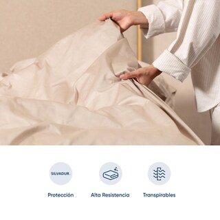 Foto 3 | Funda De Duvet De Algodón Satinado Luuna, Tratamiento Antimicrobiano, Fresco Y Durable, Matriqueen