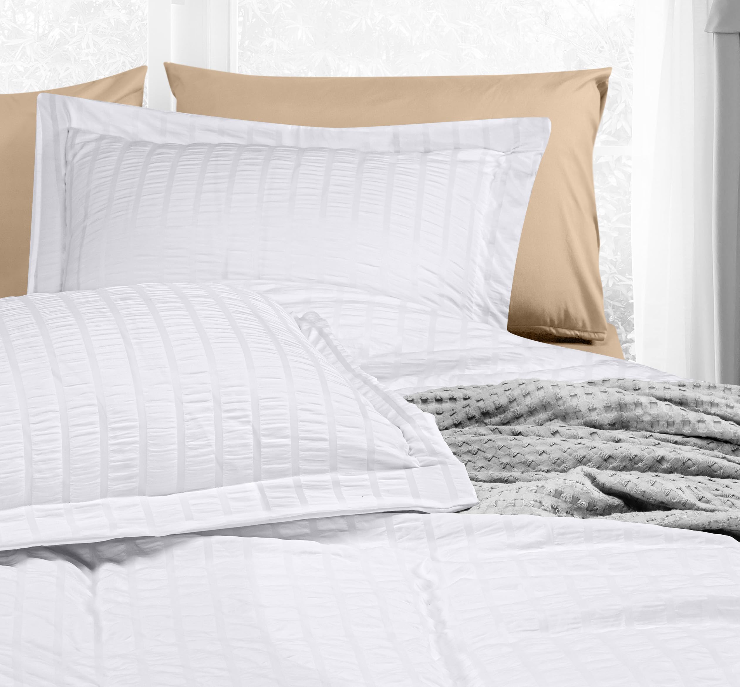 Foto 5 pulgar | Funda de Edredón Utopia Bedding Seersucker Matrimonial Blanco - Venta Internacional