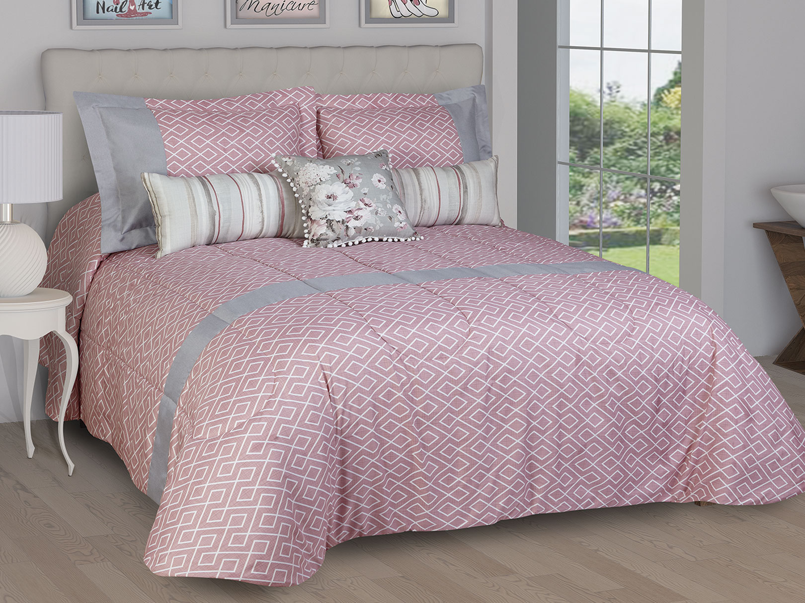 Foto 4 pulgar | Edrecolcha Dormireal King Size Attalia color Rosa