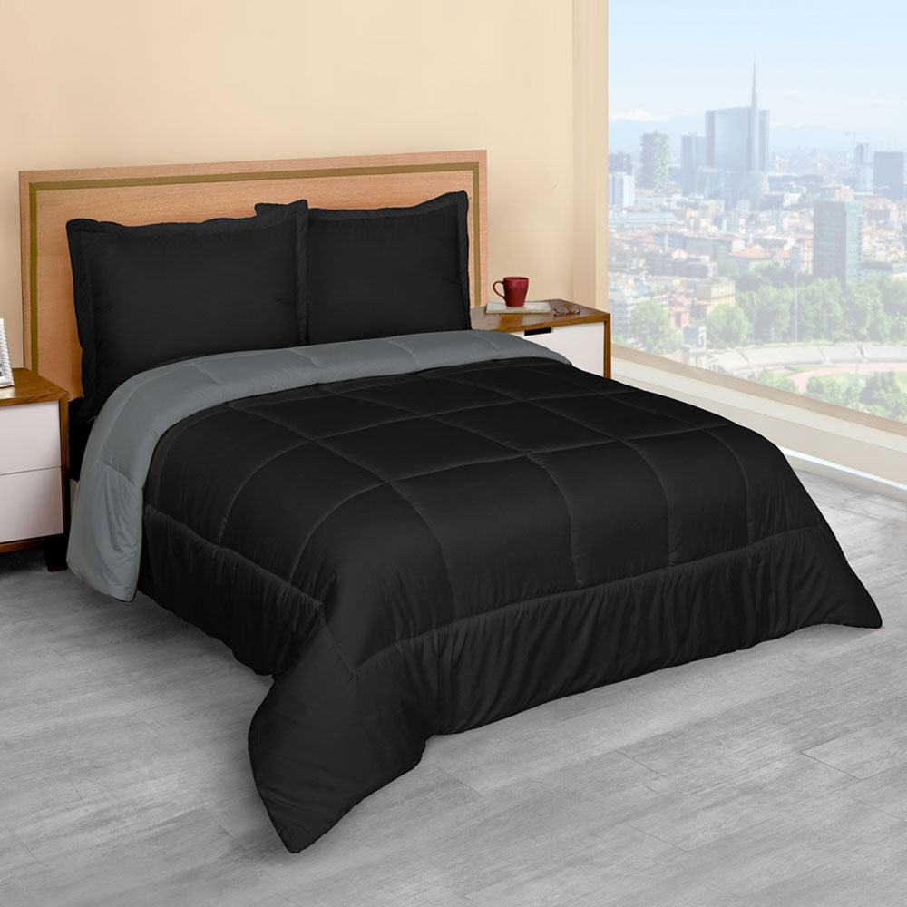 Foto 3 pulgar | Edredón Duvet Elefantito Hogar color Negro Pizarra Individual Acolchonado Dos Vistas