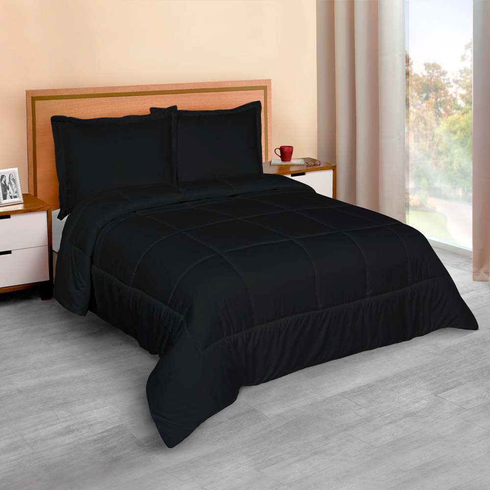 Foto 3 pulgar | Edredón Duvet Elefantito Hogar color Negro Individual Acolchonado
