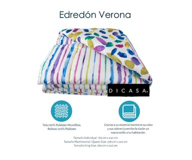 Foto 3 | Edredón Dicasa Verona Multicolor Individual
