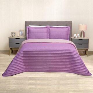 Foto 3 | Edredón Matrimonial Elefantito Hogar Doha color Púrpura Doble Vista