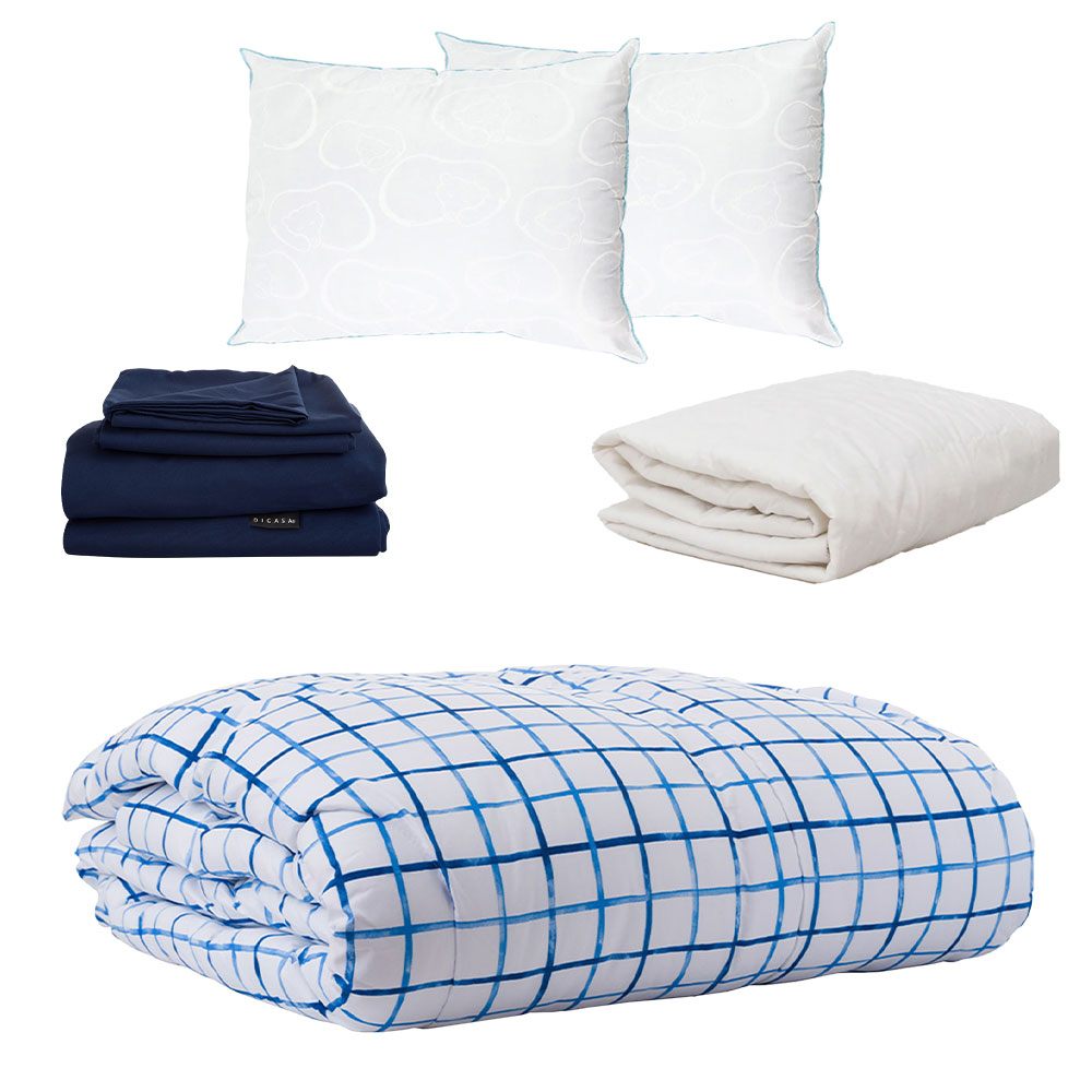 Edredón Dicasa Palermo + Sábanas Softy + Protector y Almohadas