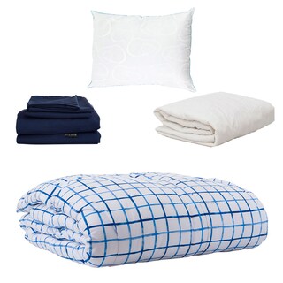 Foto 1 | Edredón DICASA Palermo color Azul Individual más Sábanas Softy color Azul más Protector de Colchón y Almohada Osos