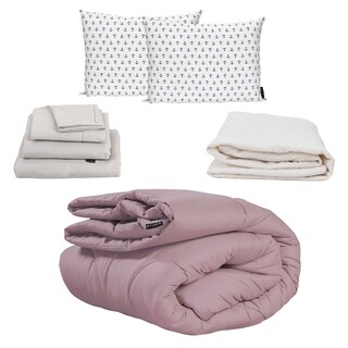 Foto 1 | Edredón Dicasa Homy color Lila King Size + Sábanas Softy Gris + Protector + 2 Almohadas